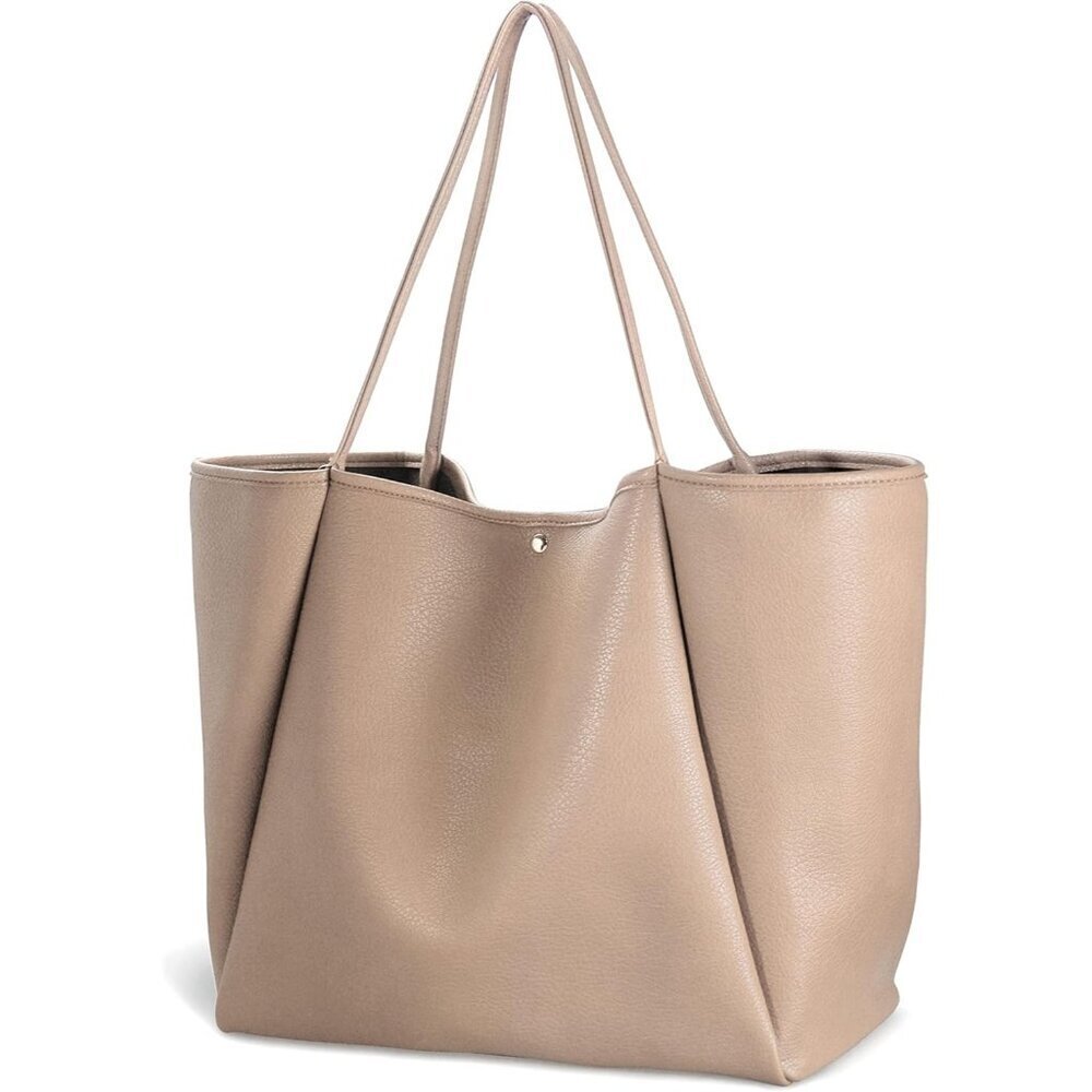 Hoxis Women Skin PU+Polyester Weekender Oversize Vegan Leather Tote Handbag